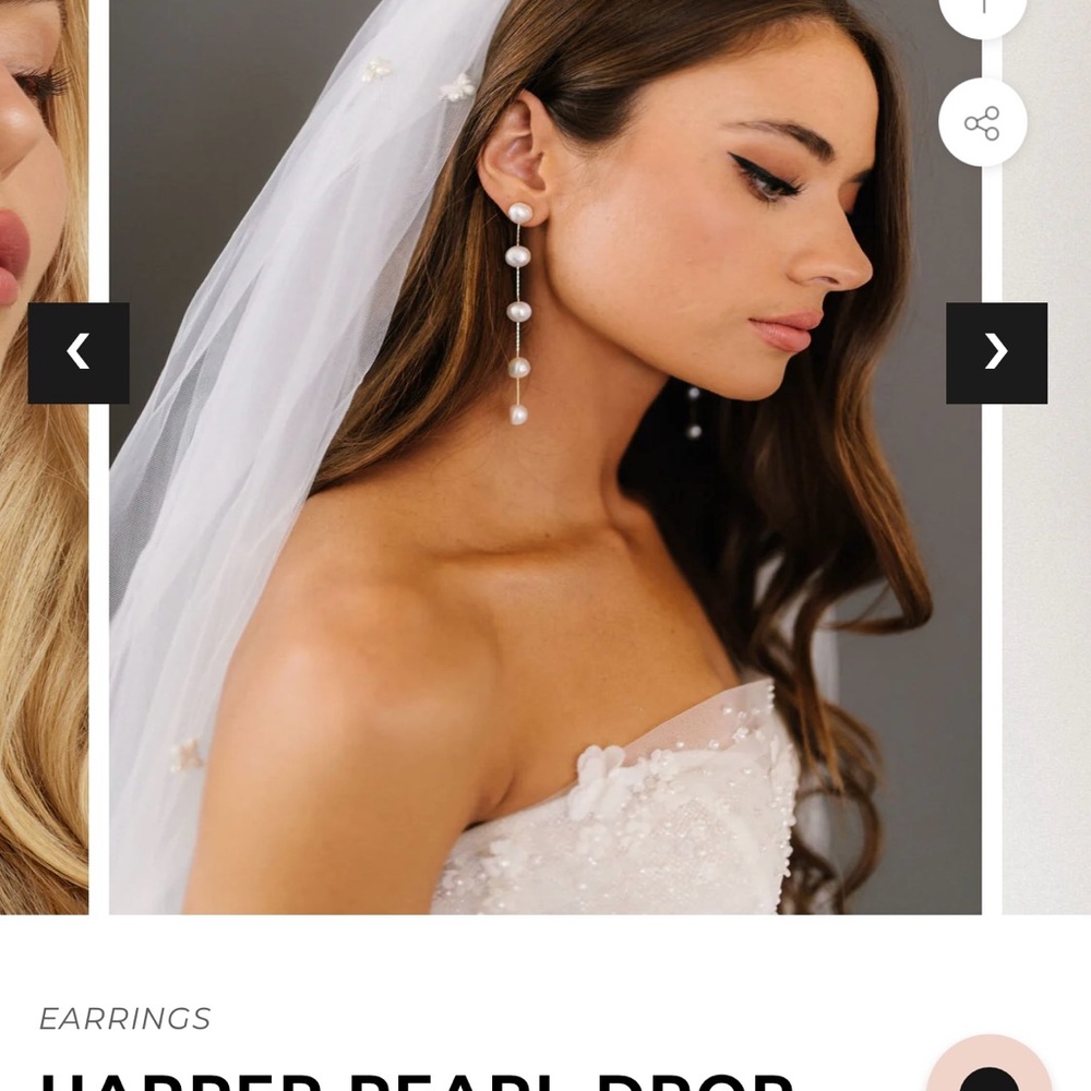 UNTAMED PETALS BY AMANDA JUDGE White Pearl Drop Earrings
